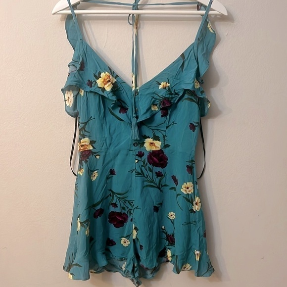 Forever 21 jumpsuit cami blue multicolor size M Y2K - Picture 1 of 11
